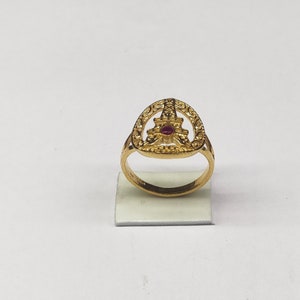 Handmade Eiffel Tower Sterling Silver Ring: Gold Plated Statement Jewelry
