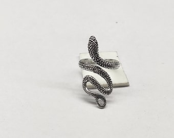 Sterling Silver Snake Ring: Handmade Wrap Ring