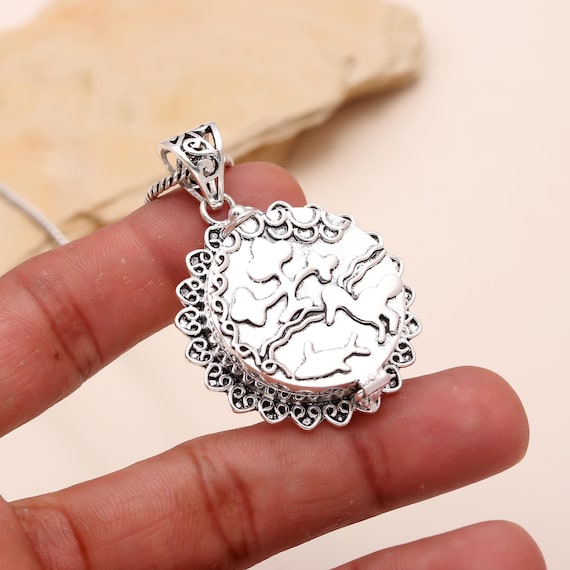 Médaillon Pendentif à Ouvrir En Argent 925 - Fabriqué En Allemagne, Sans Pierre, Style Vintage