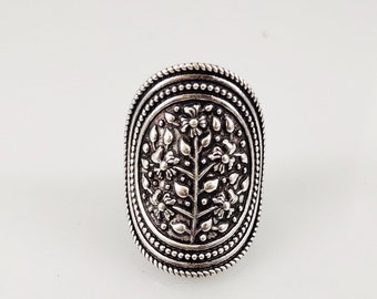christmas gift925 Silver Modernist Ring | Statement Ring | Ethnic Ring | Anello | Silver Plated Ring | Abstract Ring | Boho Ethnic Jewelry