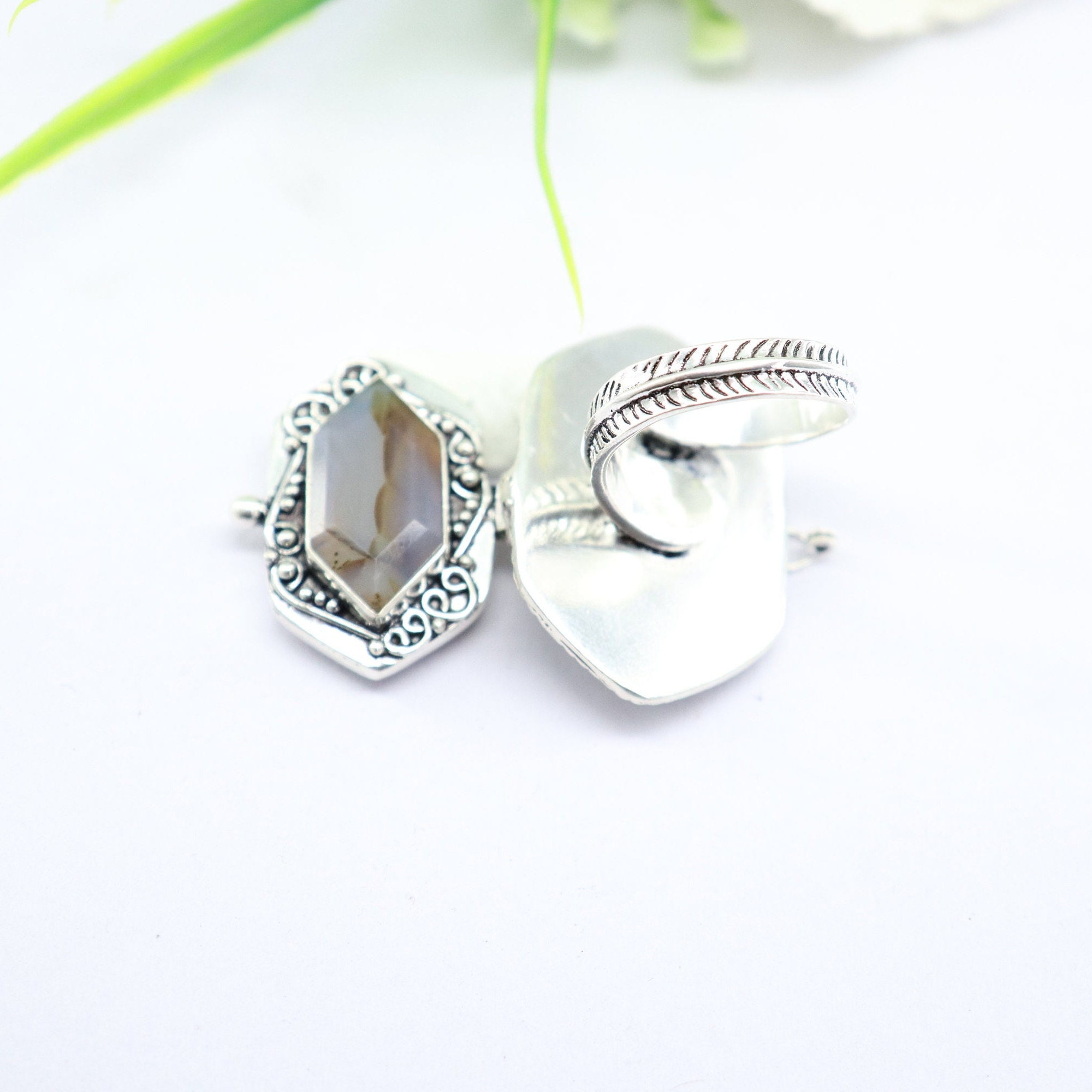 新品モンタナアゲート　シルバーリング モンタナアゲート｜シルバー925 天然石リング Mahika マヒカ