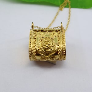 Pendant Necklace, 925 Sterling Silver Pendant, locket necklace, Secret Message Pendant, gold plated Pendant, Pill Box Handmade Pendant,