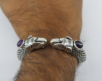 Oxidized Silver Bangle Bracelet Openable Kada Purely Oxidized Silver Bangle Bracelet Openable Kada Purely
