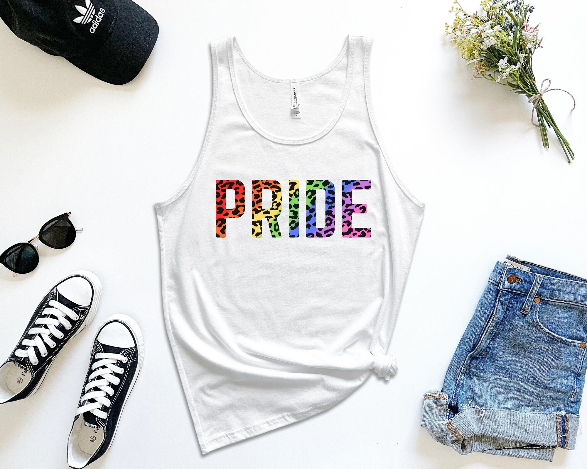 Discover PRIDE Leopard Print Black / Rainbow, Fun Gay Tank, LGBT