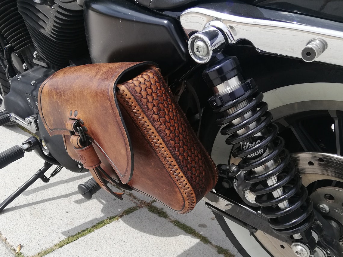 Custom Motorcycle swingarm bag Harley Davidson Sportster Etsy