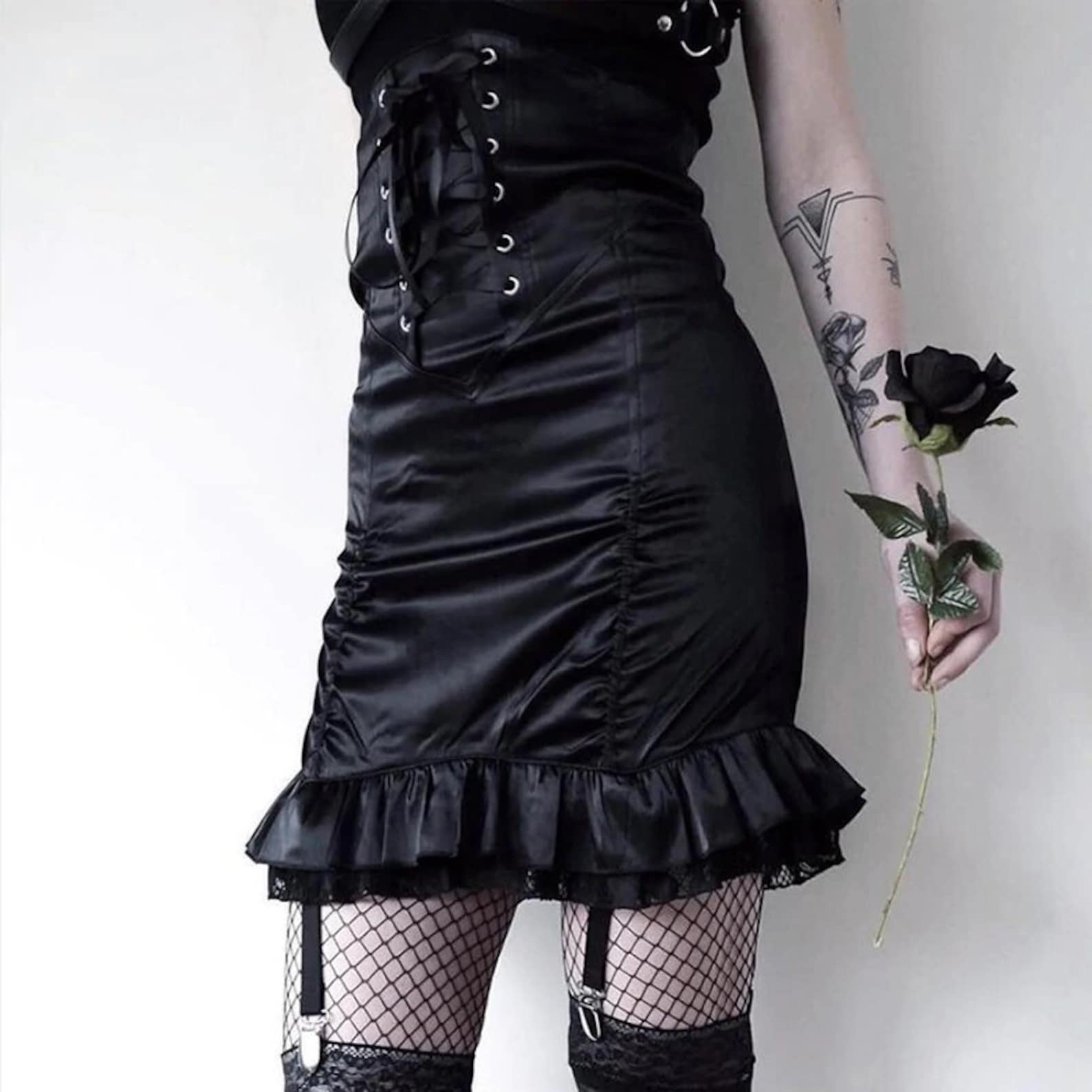 Gothic skirt Black skirt for women Goth skirt Sexy Skirt High Etsy