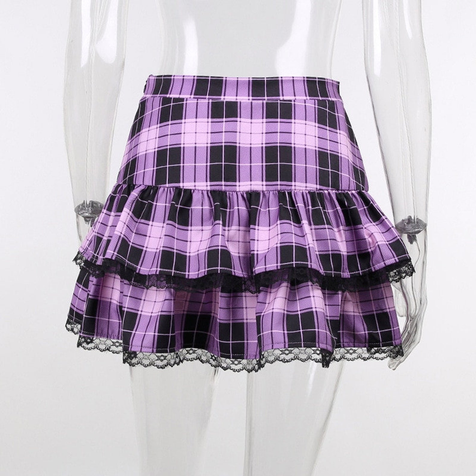 Pastel Gothic Skirt Harajuku Punk Pleated Skirt Grunge E-Girl | Etsy