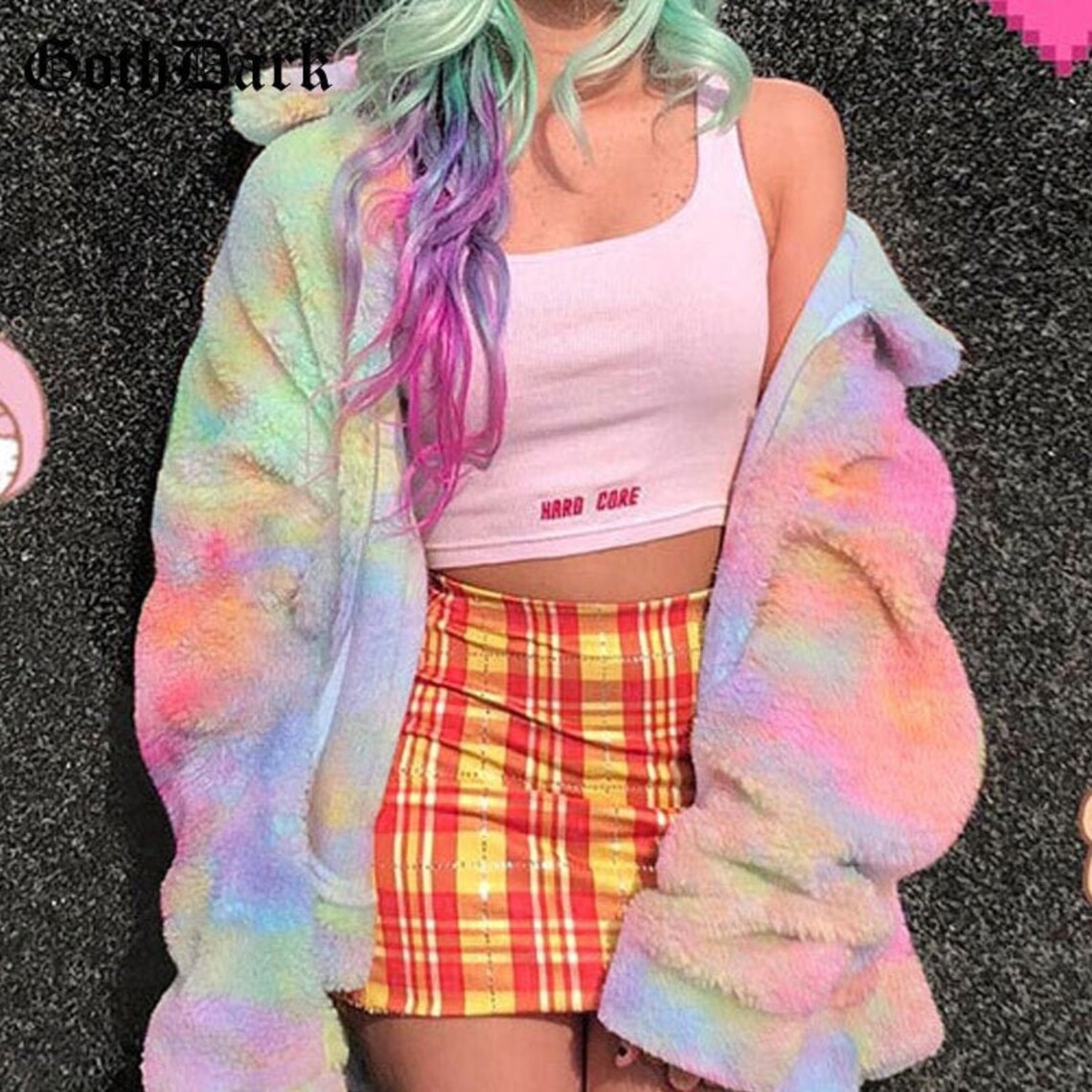 Pastel Gothic Jacket Harajuku Egirl Aesthetic Tie Dye Jacket Etsy