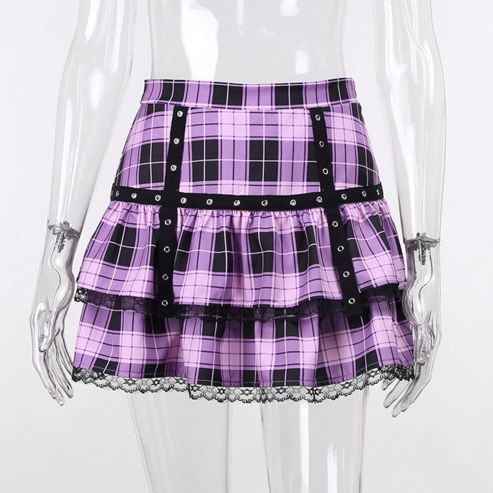 Pastel Gothic Skirt Harajuku Punk Pleated Skirt Grunge EGirl Etsy