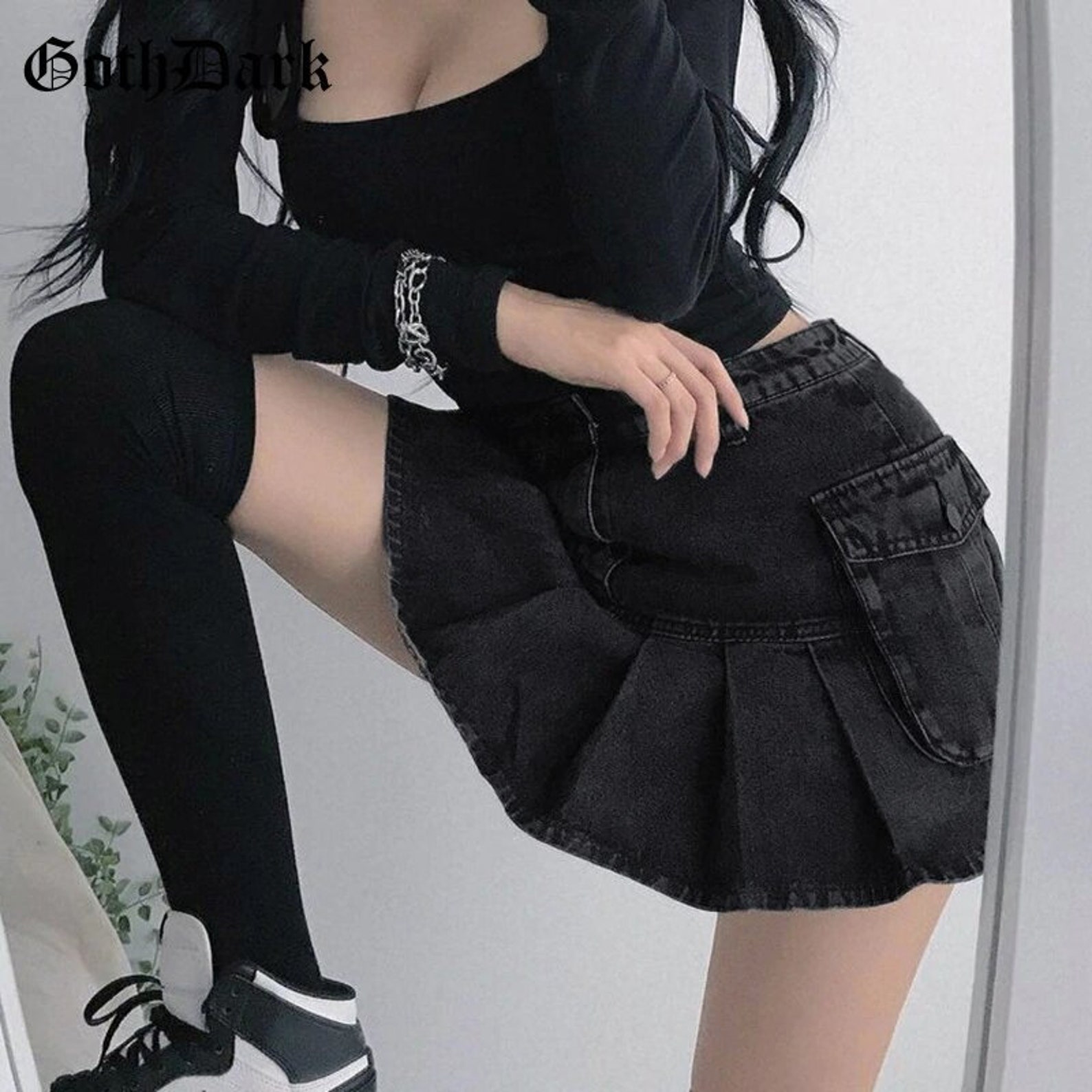 Gothic skirt Black mini skirt for women Sexy Skirt High Etsy