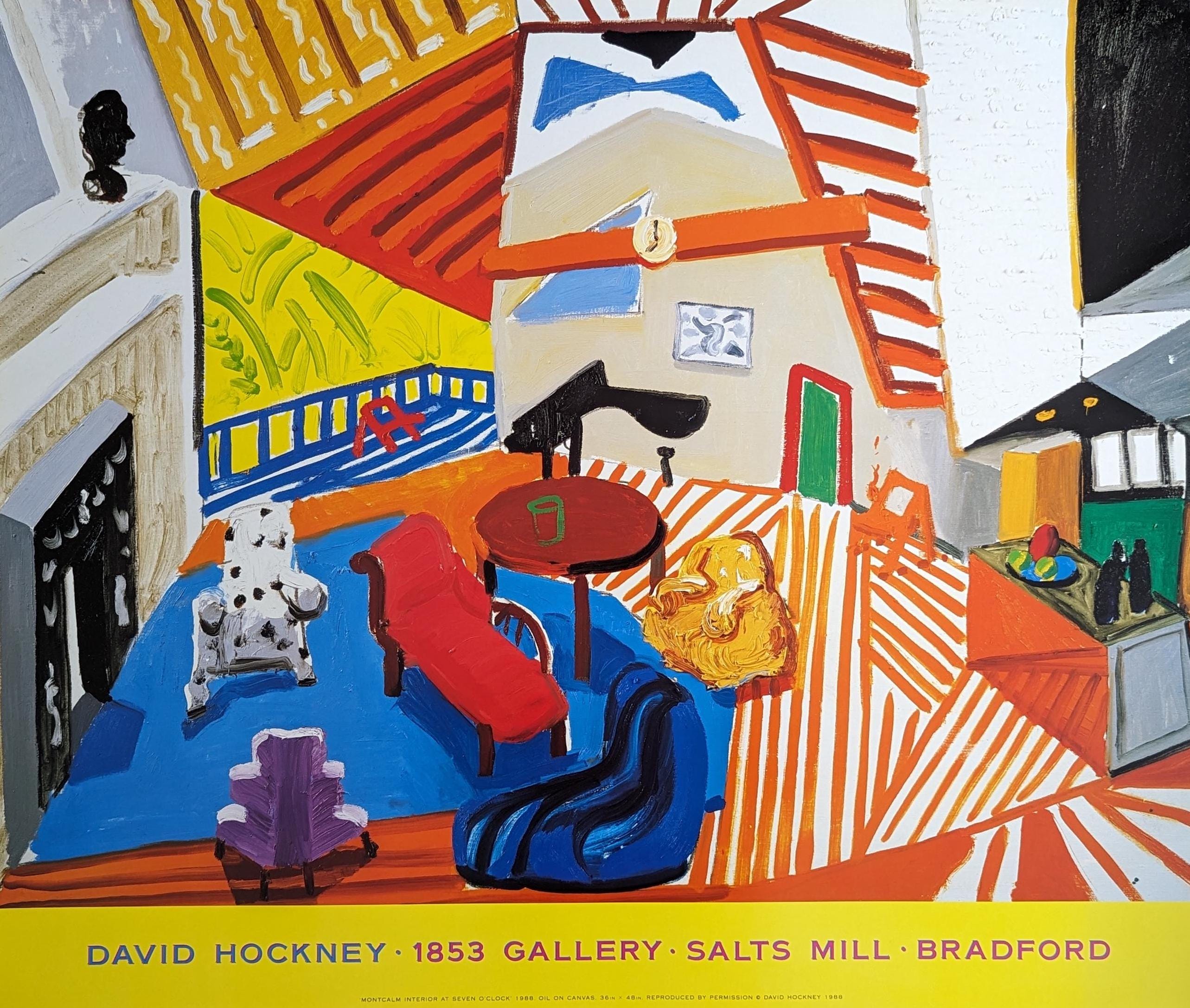 David Hockney Exhibition Poster Montcalm Interior at 7 O'clock