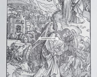 Albrecht Durer Vintage Lithograph - The Apocalypse Renaissance Wall Art Print Classic Wall Decor Renaissance Print for Home Office Fine Art