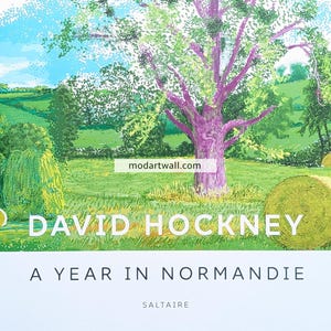 Cartel original de la exposición de David Hockney: Un año en Normandía
