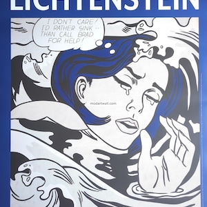 Cartel de exposición original de Roy Lichtenstein Impresión de pared de bellas artes Decoración de pared Arte de pared Decoración de pared moderna Decoración de pared elegante