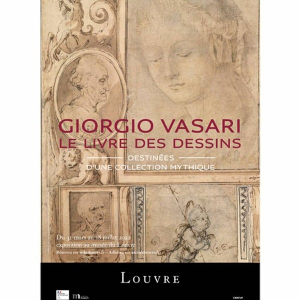 Affiche originale de l'exposition Giorgio Vasari Le Livre des dessins