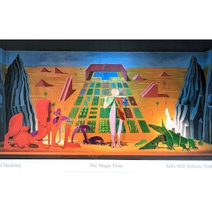 Cartel original de la exposición La flauta mágica de David Hockney