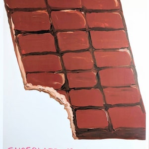 David Shrigley original exhibition poster Chocolate is not a problem 2020