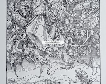 Albrecht Durer Vintage Lithograph - The Apocalypse Renaissance Wall Art Print Classic Wall Decor Renaissance Print for Home Office Fine Art