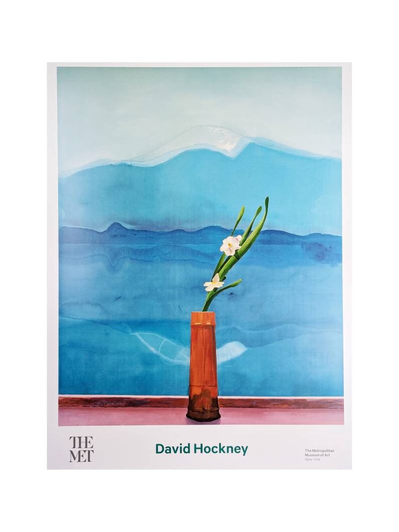 David Hockney Original Exhibition Poster Mount Fuji and Flowers Modern ...