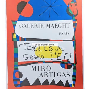 Cartel de la exposición de Joan Miró Terres de Grand Feu Impresión de pared de bellas artes auténticas Decoración de pared Decoración de pared moderna para el hogar y la oficina