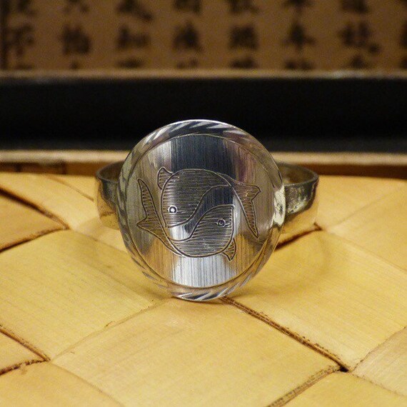 Vintage Sterling Silver 925 Zodiac Ring