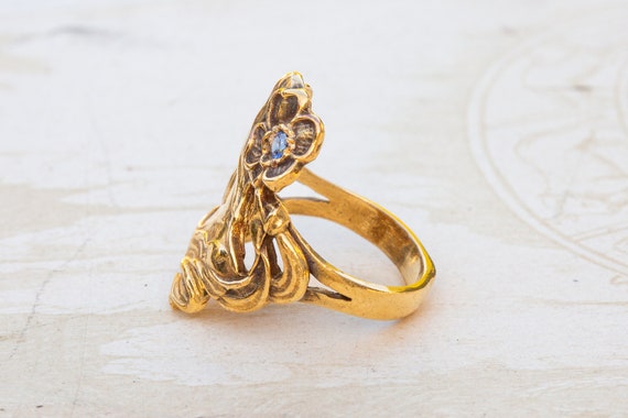 Antique Gold Art Nouveau Figural Ring Dutch Early… - image 3