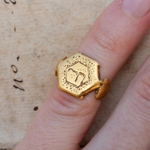 Zeldzame antieke Seltsjoekse 'Selçuklu' periode gouden islamitische ring middeleeuwse ring zegelring 11e 13e eeuw na Christus afbeelding 10