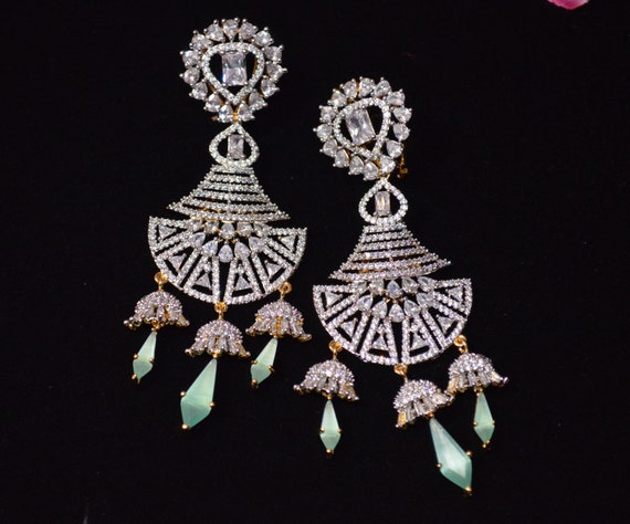 Amazon.com: Earrings, 1 Pair Lady Dangle Earrings Rhinestone Multi-layer  Shiny Fan-shaped Long Dangle Earrings for Gift Lady Dangle Earrings for  Parties: Clothing, Shoes & Jewelry