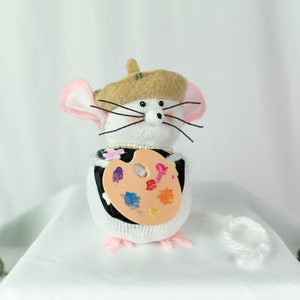 Painter Sock Mouse, Artist Sock Mouse, Sock Mouse, Artist Gifts, Painter Gifts, Mouse Lover, Hand Crafted