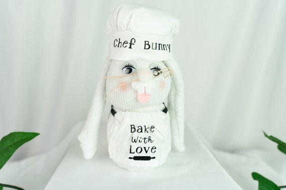 Chef Sock Bunny, Pastry Bunny, Chef Bunny, Cooking Bunny, Chef