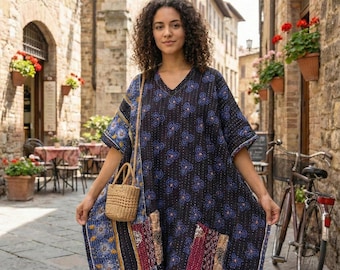 Cotton Kantha Kimono coat Quilted Kantha jacket Handmade winter wear vintage kantha Coat Kantha Blazer