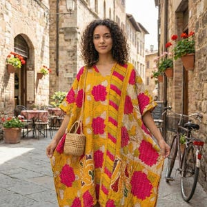 Vintage Kantha Gesteppte Robe, Handgemachter Indischer Baumwoll Kimono, Boho Offener Mantel