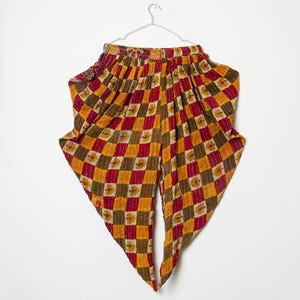 Sarouel Kantha vintage pour femme, pantalon de yoga bohème patchwork, pantalon hippie Aladdin en coton indien, pantalon ample festival Genie