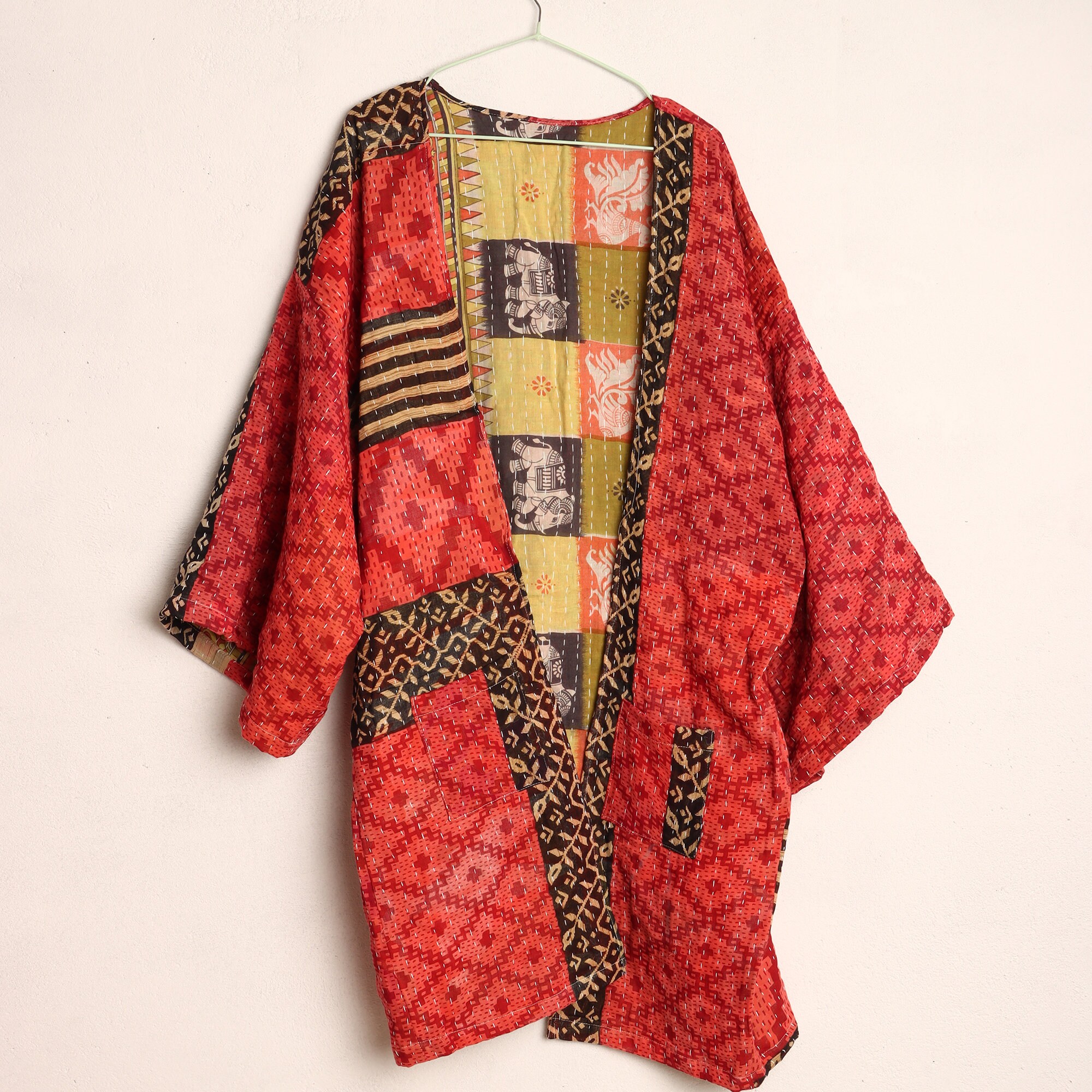 Handmade Kantha Robe Vest Size Coat Kantha Jacket Old Recycle Etsy