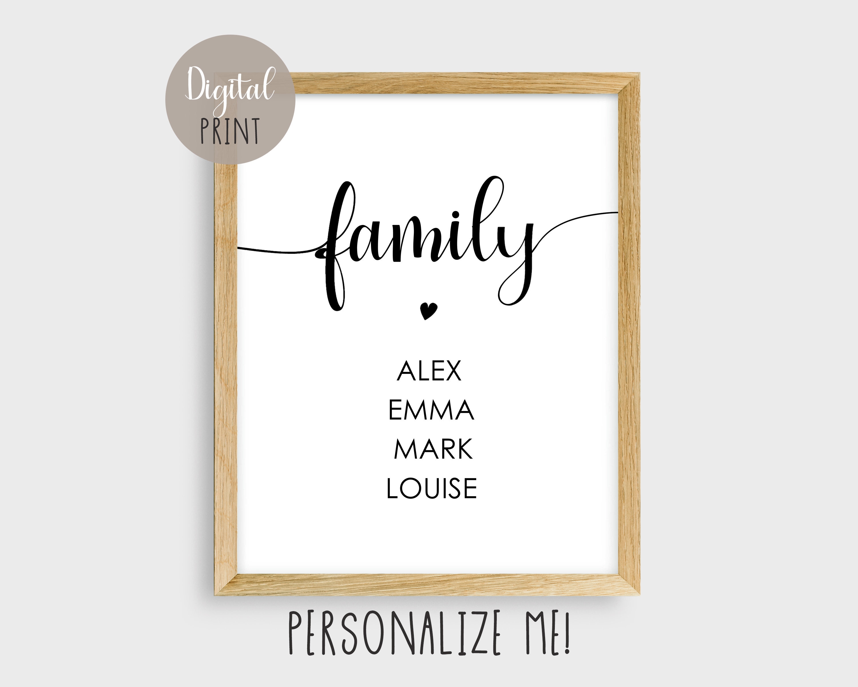Personalisierte Familiennamen druckbare Poster | Etsy