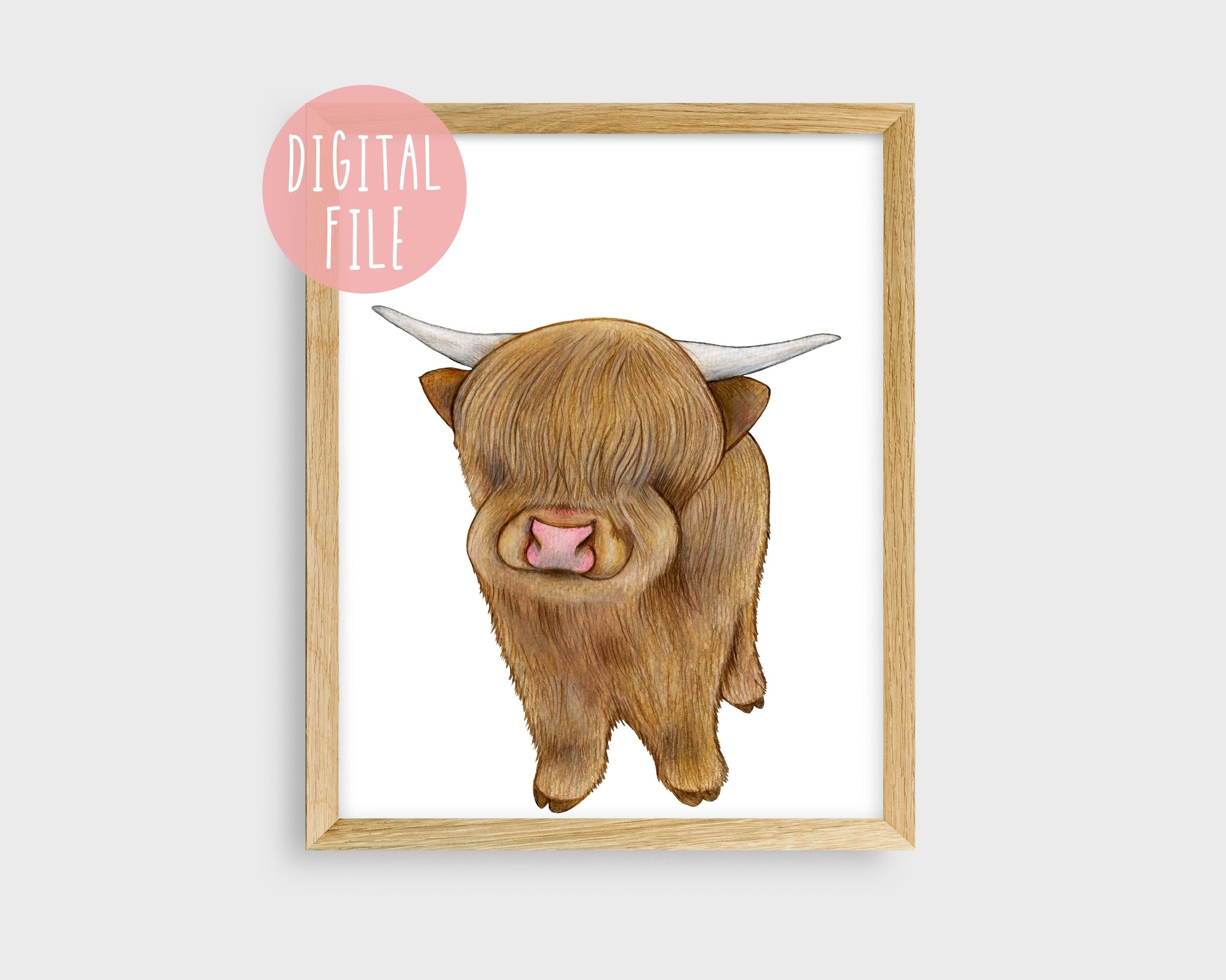 Highland Cow PRINTABLE Nursery Art Baby Cow Instant DIGITAL Etsy