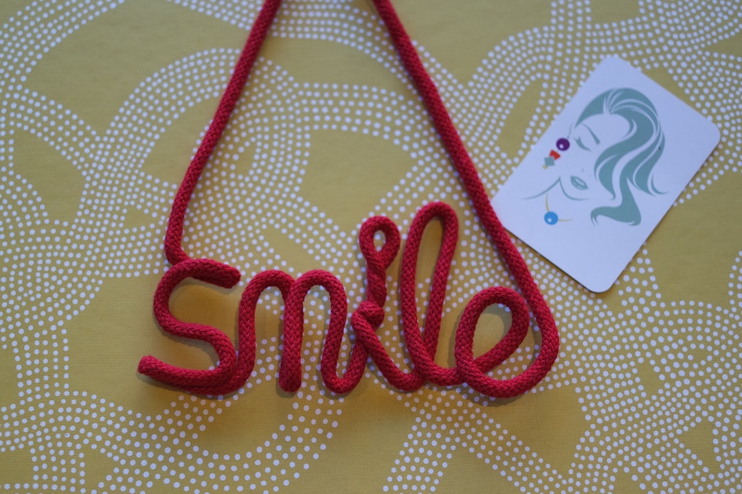 Smile Word Rope Statement Necklace - Etsy