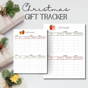Christmas Gift Tracker Printable, Gift Tracker Printable, Gift List Tracker, Christmas Gift List, Christmas Gift Tracker, Gift Tracker