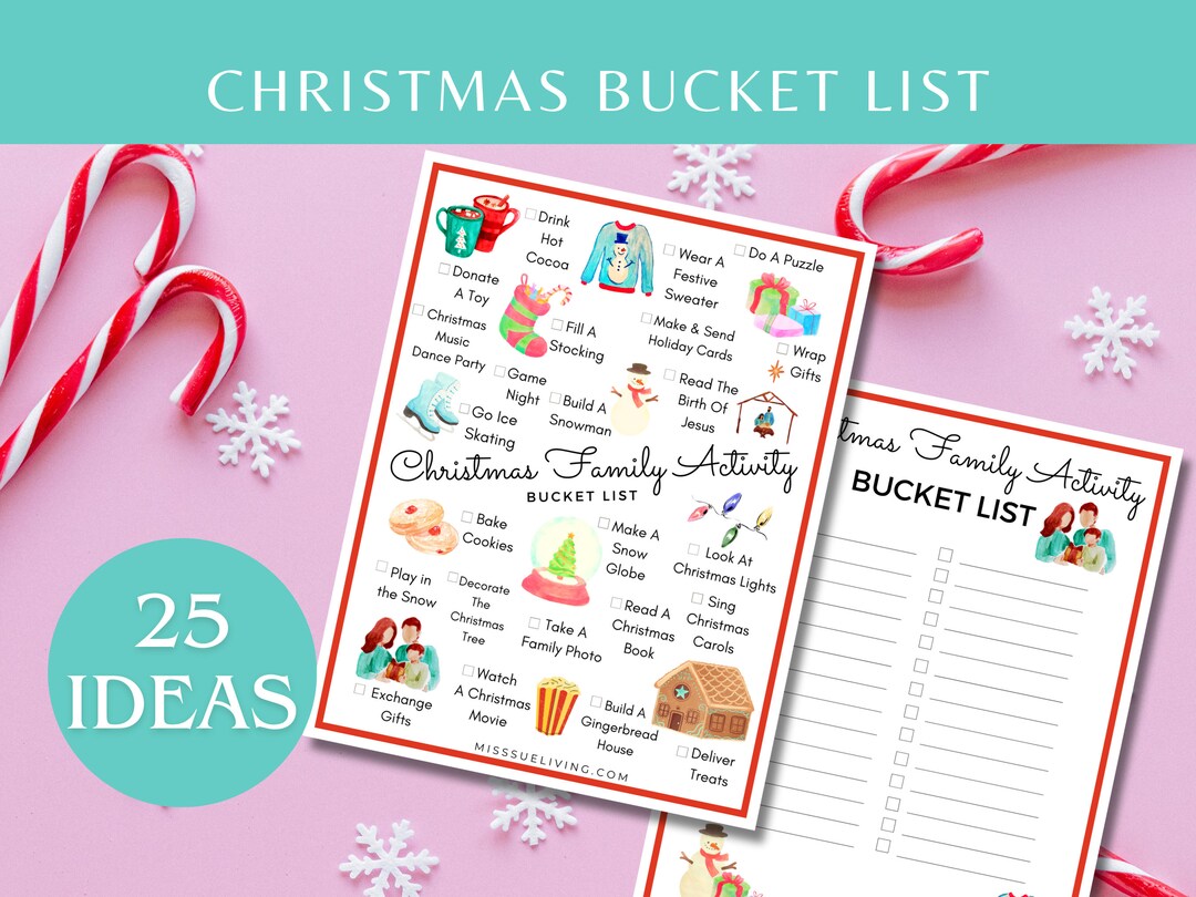 Christmas Bucket List Printable, Christmas Bucket List Blank, Christmas ...