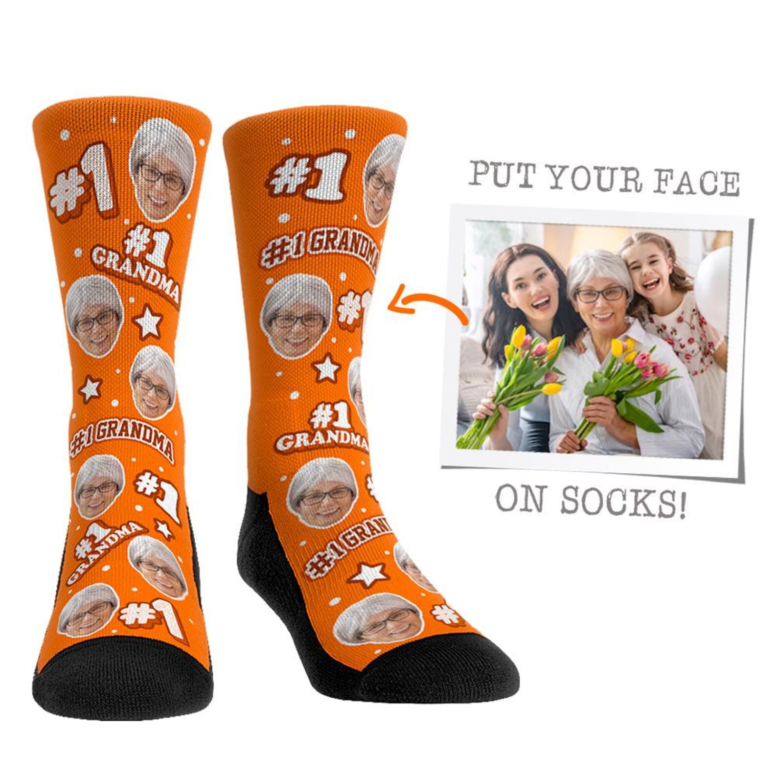 Grandma Socks Custom Grandmother Socks Grandma Gift Happy Etsy
