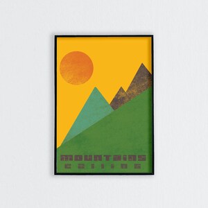 Summer Mountains Calling Print / Mountain Landscape / Abstract Wall Art / Minimal Art / Mid century / Mountain Lovers / Nordic Style
