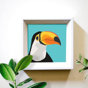 Turquoise Toucan Art Poster, Digital Download, Printable Wall Art,  Downloadable Print, Digital Print