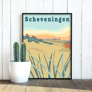 Scheveningen Poster / Scheveningen Wall Art / Dutch Travel Poster / Holland / Den Haag / The Hague / Beach / Fine Art Print