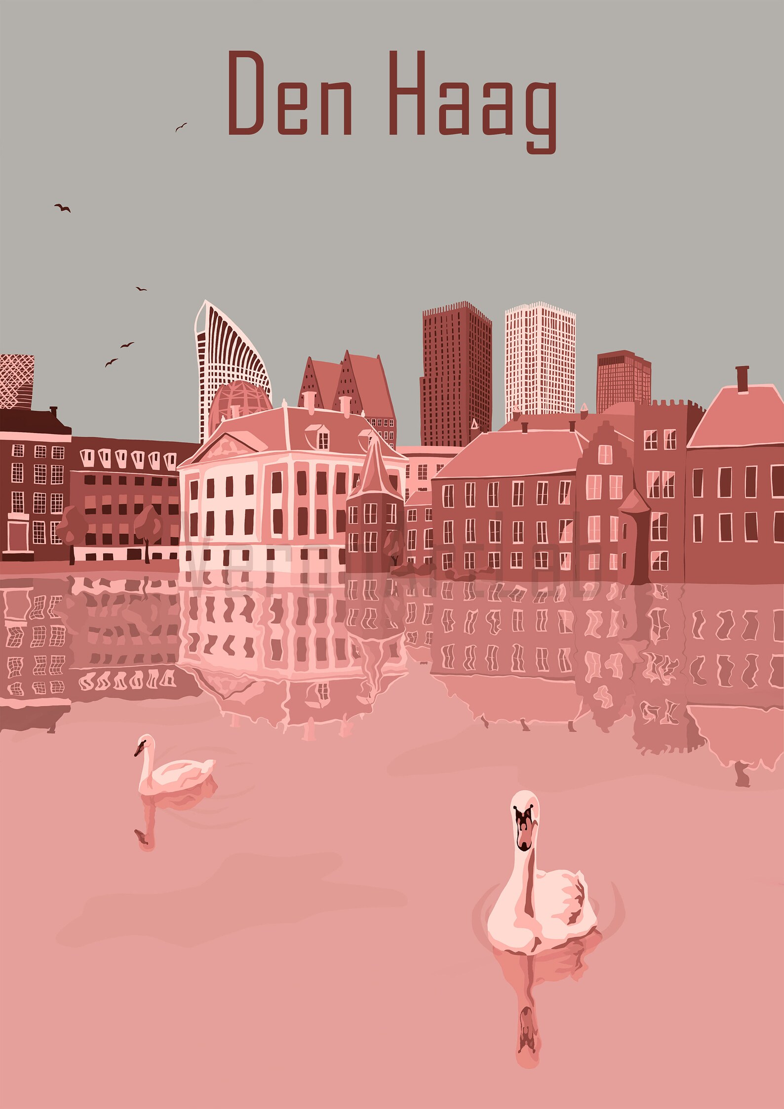 Den Haag Poster / the Hague Travel Print / Dutch Travel Poster Etsy UK