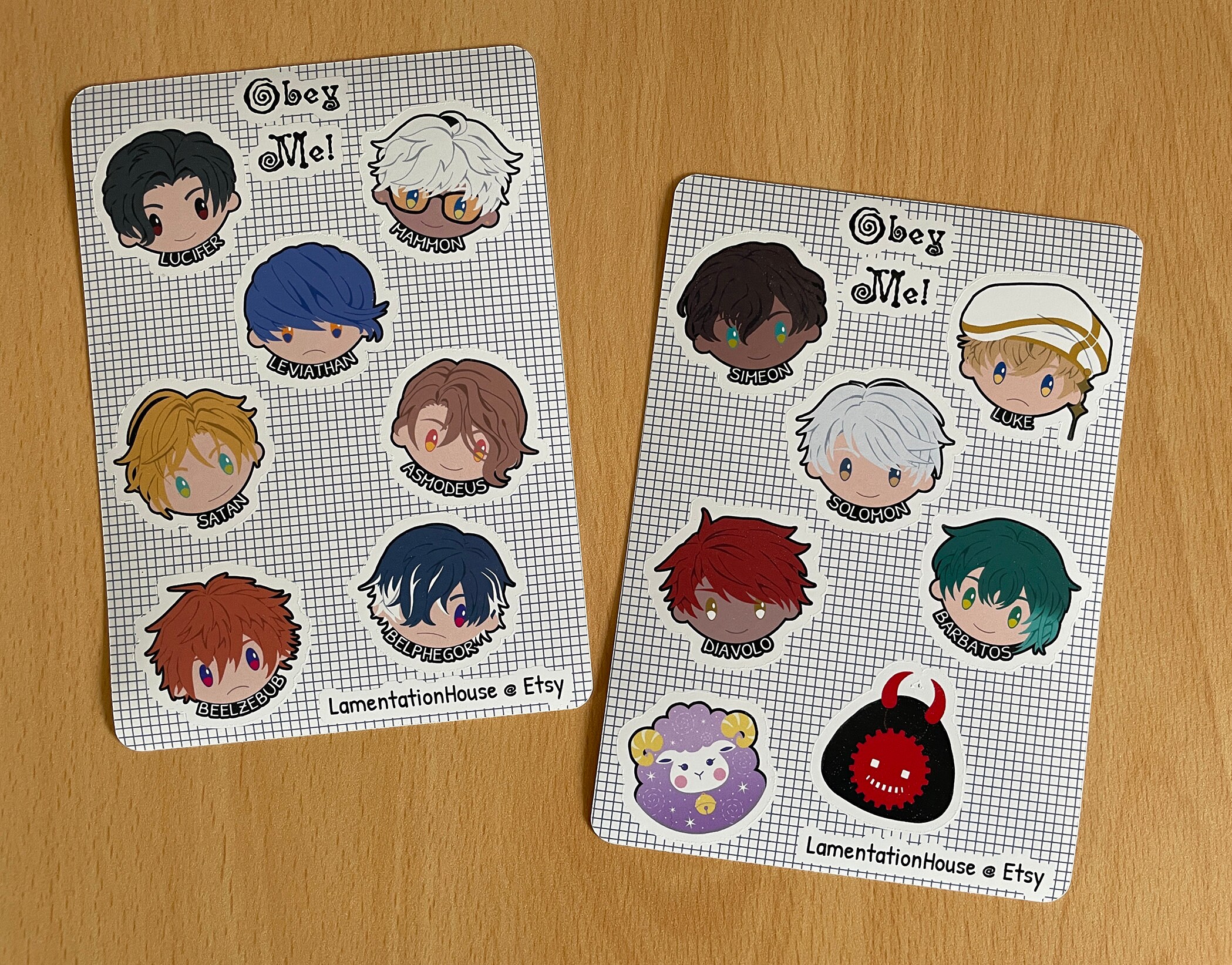 Obey Me - Shall We Date - Character Sticker Sheets
