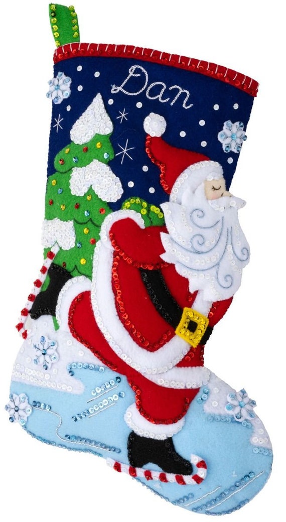 Bucilla Christmas Stocking story Time Santa Made to Order 