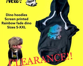 Screen printed Dino hoodies