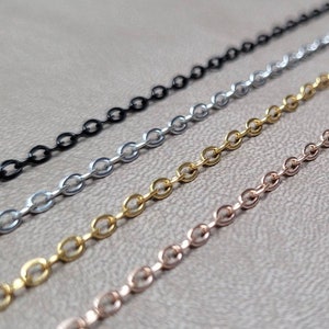Collar, collar de mujer, cadena, collar, acero inoxidable, cadena de eslabones, simple, noble, PLATA