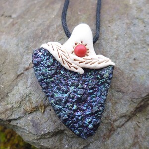 Natural Gemstone Druzy Agate Handcrafted Pendant with Cord