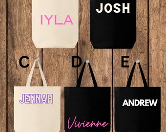 Benutzerdefinierte Name Einkaufstasche | Personalisierte Tragetasche | Kinder Tragetasche | Versandtasche | Brautparty Tragetasche | Hen do Tote Bag | Party Gunst Tasche